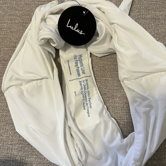 Lulu's White High Rise Tie-Front Bikini Bottom - Picture 4 of 4